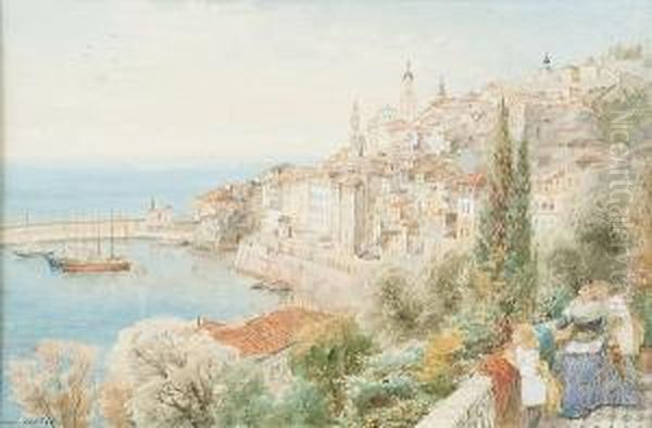 The Old Town, Mentone Oil Painting by Ebenezer Wake Cook