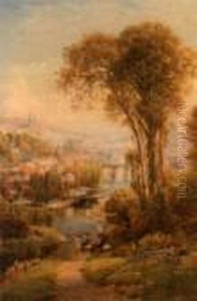 River Vire A St Lo Oil Painting by Ebenezer Wake Cook