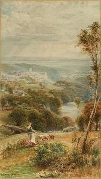 Richmond, North Yorks; Rydal Water, Cumbria, A Pair Oil Painting by Ebenezer Wake Cook