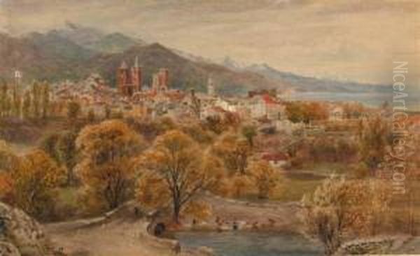 Albenga Riviera Oil Painting by Ebenezer Wake Cook