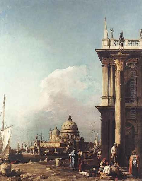 Venice The Piazzetta Looking South West Towards S Maria Della Salute Oil Painting by (Giovanni Antonio Canal) Canaletto