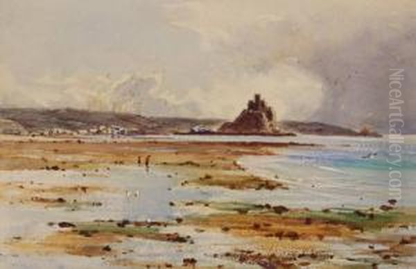 Viewtowards St. Michaels Mount Oil Painting by Herbert Moxon Cook