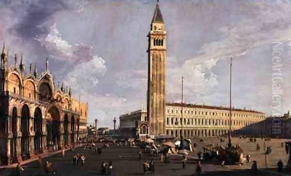 Piazza San Marco, looking South West, c.1734-35 Oil Painting by (Giovanni Antonio Canal) Canaletto