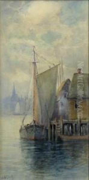 Harbor View Oil Painting by John A. Cook