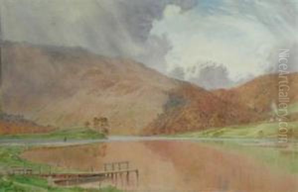 Red Bank And Grassmere Lake Oil Painting by Isaac Cooke