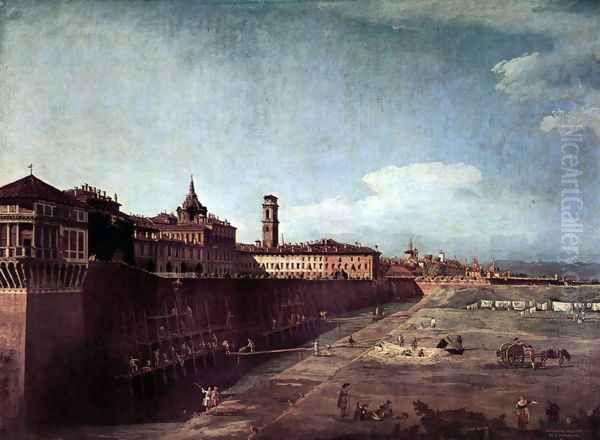 Torino, veduta del Palazzo reale da fuori le mura Oil Painting by (Giovanni Antonio Canal) Canaletto