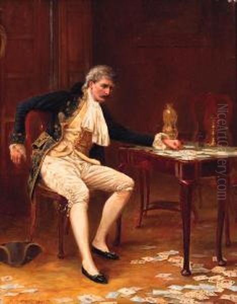 The Frustrated Gambler Oil Painting by Margaret Murray Cookesley