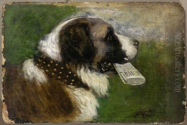 St. Bernard Oil Painting by Cassius Marcellus Coolidge