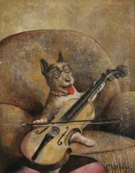 Fiddle Faddle Oil Painting by Cassius Marcellus Coolidge