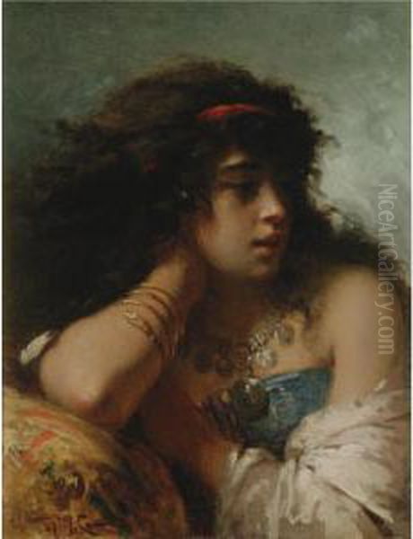 Odalisque Oil Painting by Pierre Oliver Joseph Coomans