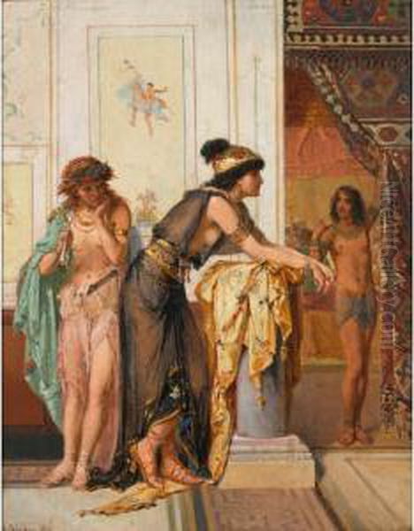 Egyptian Dancers Oil Painting by Pierre Oliver Joseph Coomans