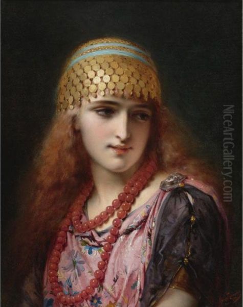 Oriental Beauty Oil Painting by Pierre Oliver Joseph Coomans