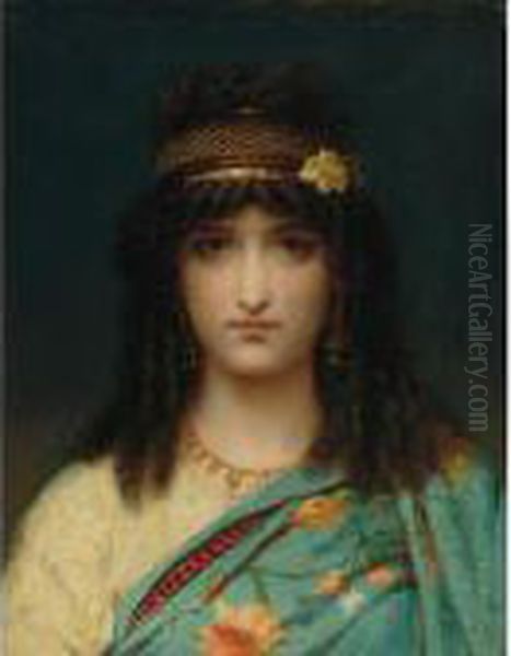 An Eastern Beauty Oil Painting by Pierre Oliver Joseph Coomans