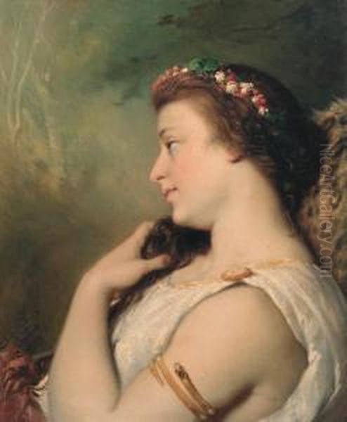 A Classic Beauty Oil Painting by Pierre Oliver Joseph Coomans