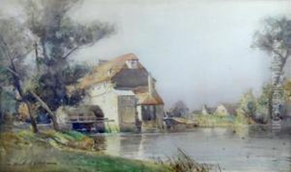 View Of Houghton Mill Oil Painting by Hubert Coop