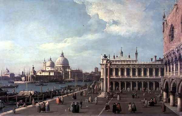 Venice- the Molo with Santa Maria della Salute c.1740-5 Oil Painting by (Giovanni Antonio Canal) Canaletto