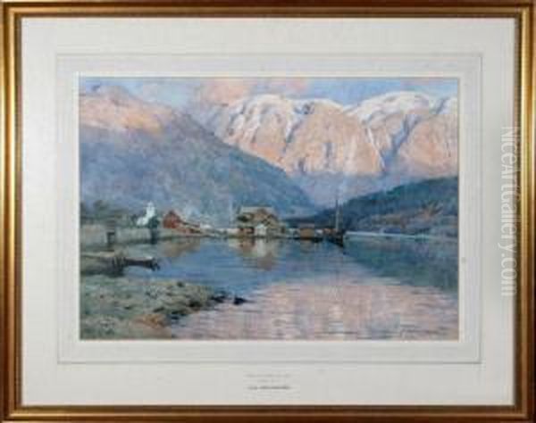 Ulvik, Hardangerfjord Oil Painting by Alfred Heaton Cooper