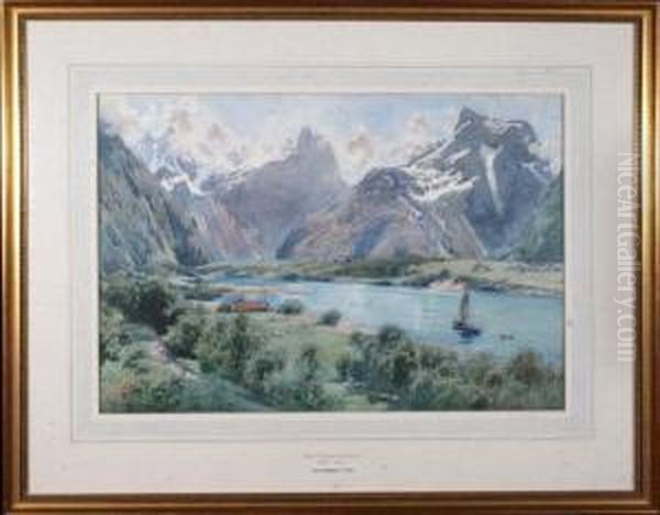 The Romsdal Alps Oil Painting by Alfred Heaton Cooper