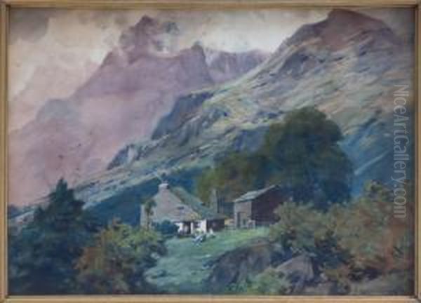 Paesaggio Alpino Oil Painting by Alfred Heaton Cooper