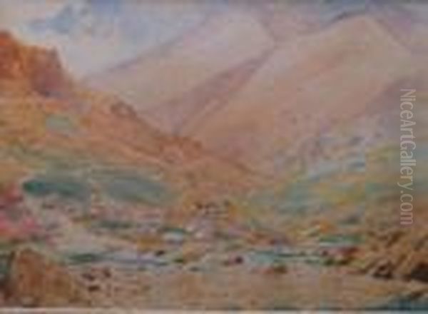 Mountainous Valley Oil Painting by Alfred Heaton Cooper