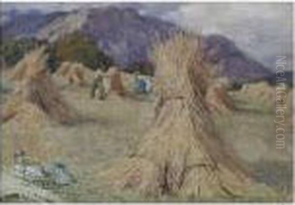 Harvest Time Oil Painting by Alfred Heaton Cooper