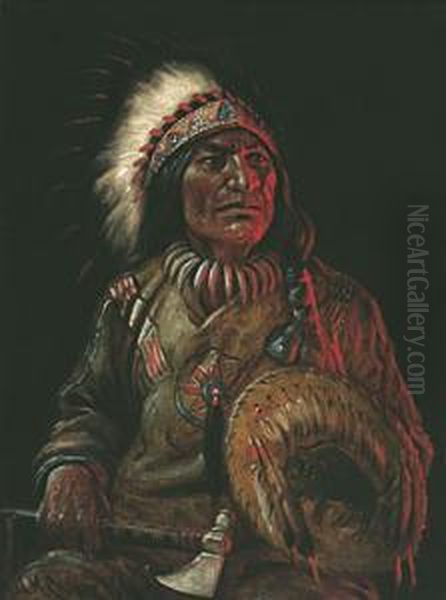 Chief Sleeping Bear Oil Painting by Astley David Middleton Cooper