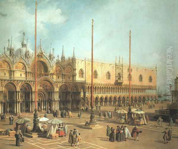 Piazza San Marco - Looking Southeast Oil Painting by (Giovanni Antonio Canal) Canaletto