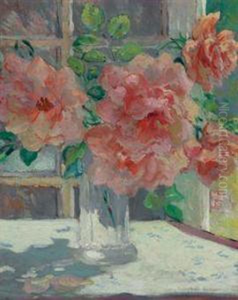 Roses Oil Painting by Colin Campbell Cooper