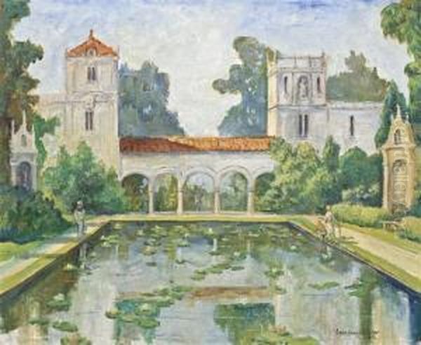 Lily Pond, Balboa Park, San Diego Oil Painting by Colin Campbell Cooper