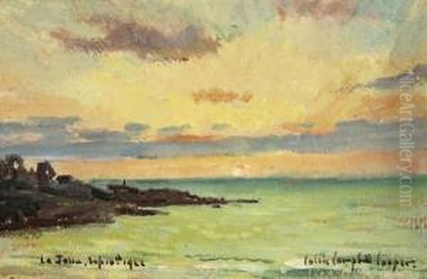 Sunset At La Jolla Cliffs Oil Painting by Colin Campbell Cooper