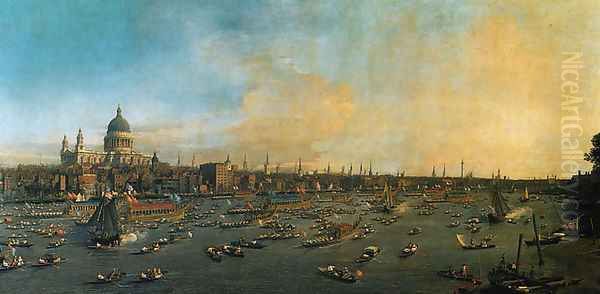 Thames and the City Oil Painting by (Giovanni Antonio Canal) Canaletto