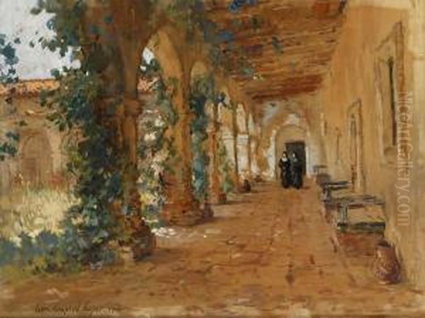 Nuns In The San Juan Oil Painting by Colin Campbell Cooper