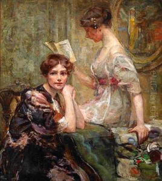 Two Women Oil Painting by Colin Campbell Cooper