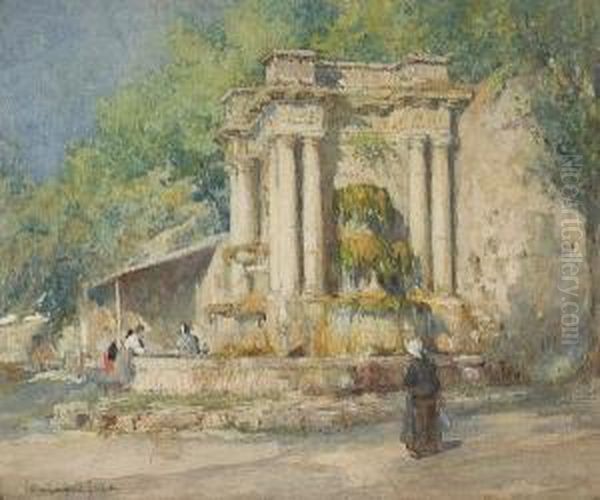 Fountain At Digne, Bas Alpes Oil Painting by Colin Campbell Cooper