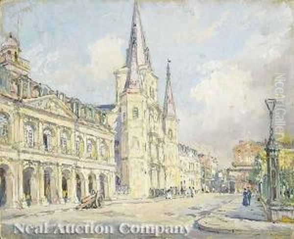 The Cathedral,on Jackson Square, New Orleans Oil Painting by Colin Campbell Cooper