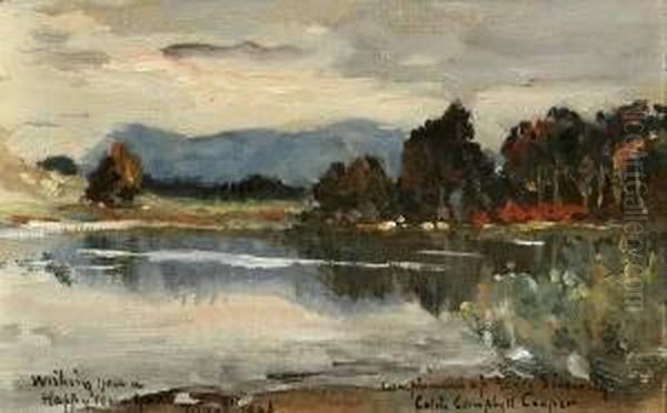 Landscape - Santa Barbara Bird Sanctuary Oil Painting by Colin Campbell Cooper