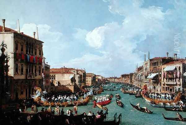 Regatta on the Grand Canal Oil Painting by (Giovanni Antonio Canal) Canaletto