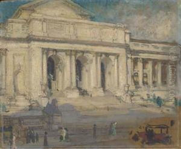 The Astor Library Oil Painting by Colin Campbell Cooper