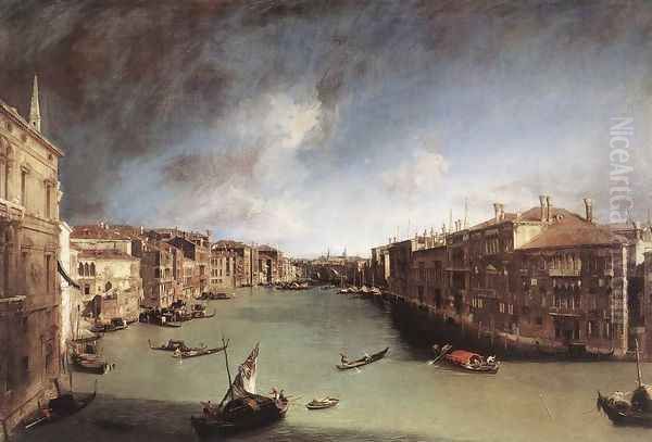 Grand Canal, Looking Northeast from Palazo Balbi toward the Rialto Bridge Oil Painting by (Giovanni Antonio Canal) Canaletto