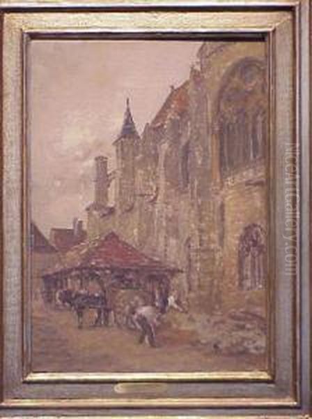 Church At Moret Sur Seine Oil Painting by Colin Campbell Cooper