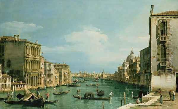 The Grand Canal Venice looking East from the Campo di San Vio Oil Painting by (Giovanni Antonio Canal) Canaletto