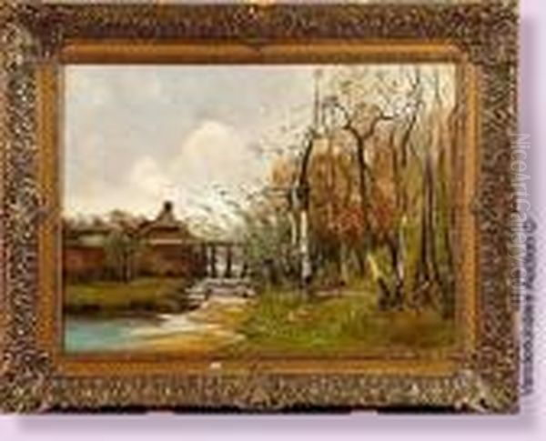 Paysage Au Ruisseau Oil Painting by Joseph Theodore Coosemans