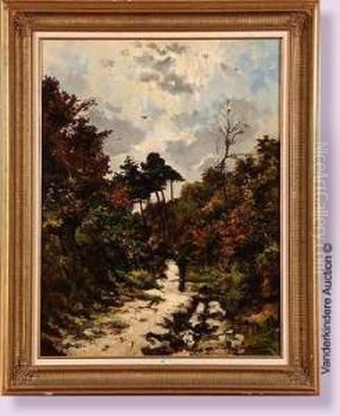 Chemin Anime En Foret Oil Painting by Joseph Theodore Coosemans