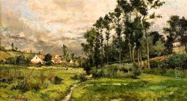 Paysage Au Fosse Oil Painting by Joseph Theodore Coosemans