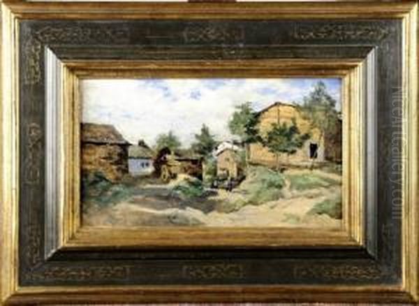 [le Hameau] Oil Painting by Joseph Theodore Coosemans