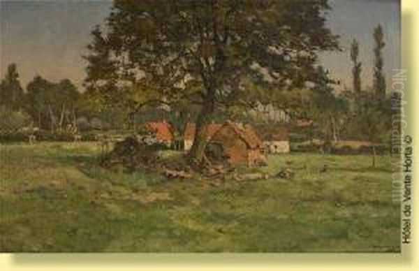 Ferme A Kinroy Oil Painting by Joseph Theodore Coosemans