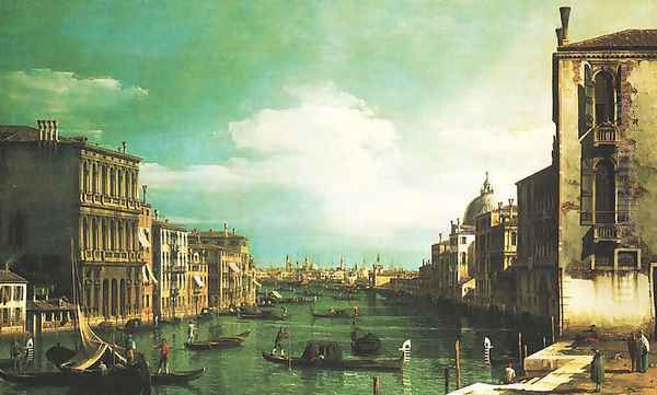 Grand Canal, Venice, Looking East from the Campo di San Vio Oil Painting by (Giovanni Antonio Canal) Canaletto