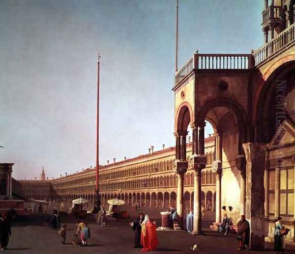 Piazza di San Marco, from the Piazetta, in Venice Oil Painting by (Giovanni Antonio Canal) Canaletto