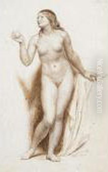 Nude Oil Painting by Charles West Cope