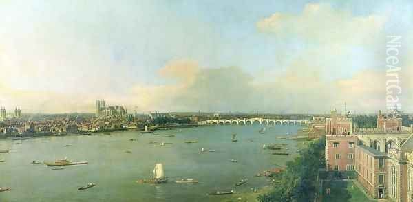 View of the Thames and Westminster Bridge, c.1746-47 Oil Painting by (Giovanni Antonio Canal) Canaletto